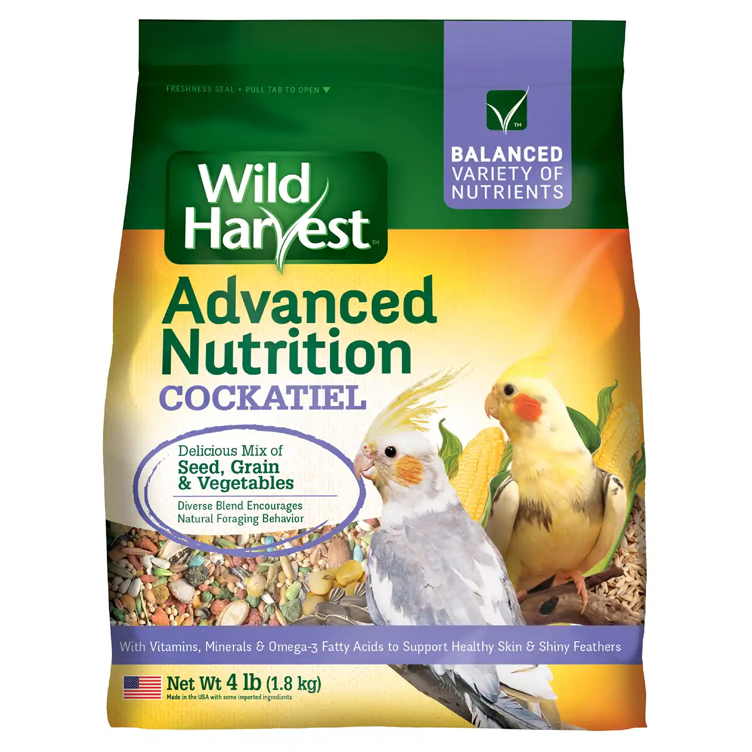 Wild Harvest Advanced Nutrition Cockatiel Food, 4 Pounds Front Render