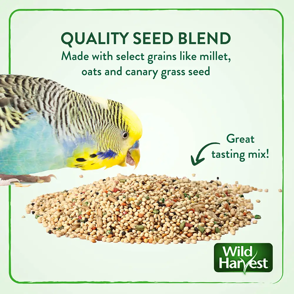 QUALITY SEED BLEND Made with select grains like millet, oats and canary grass seed