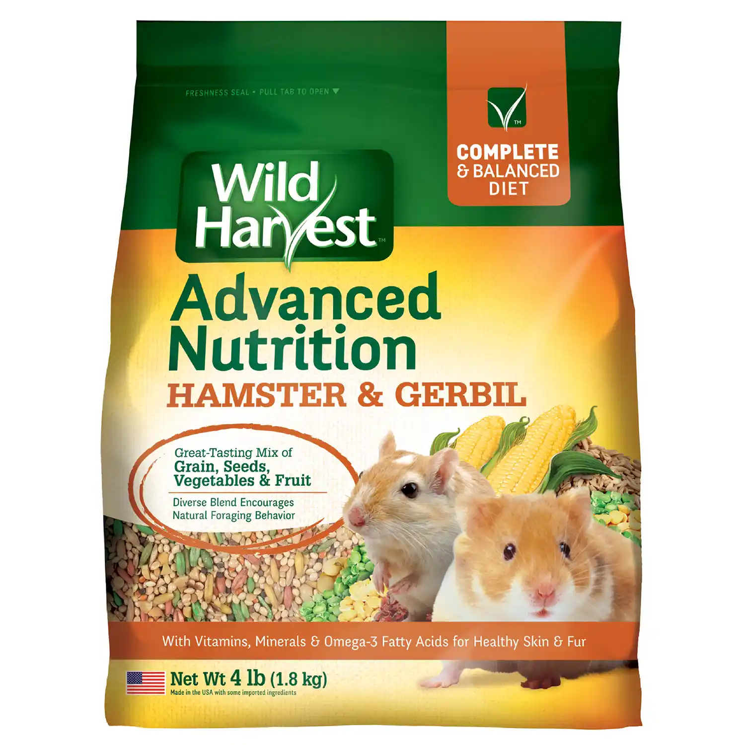 Wild Harvest Advanced Nutrition Hamster & Gerbil Food, 4 Pounds Front Render