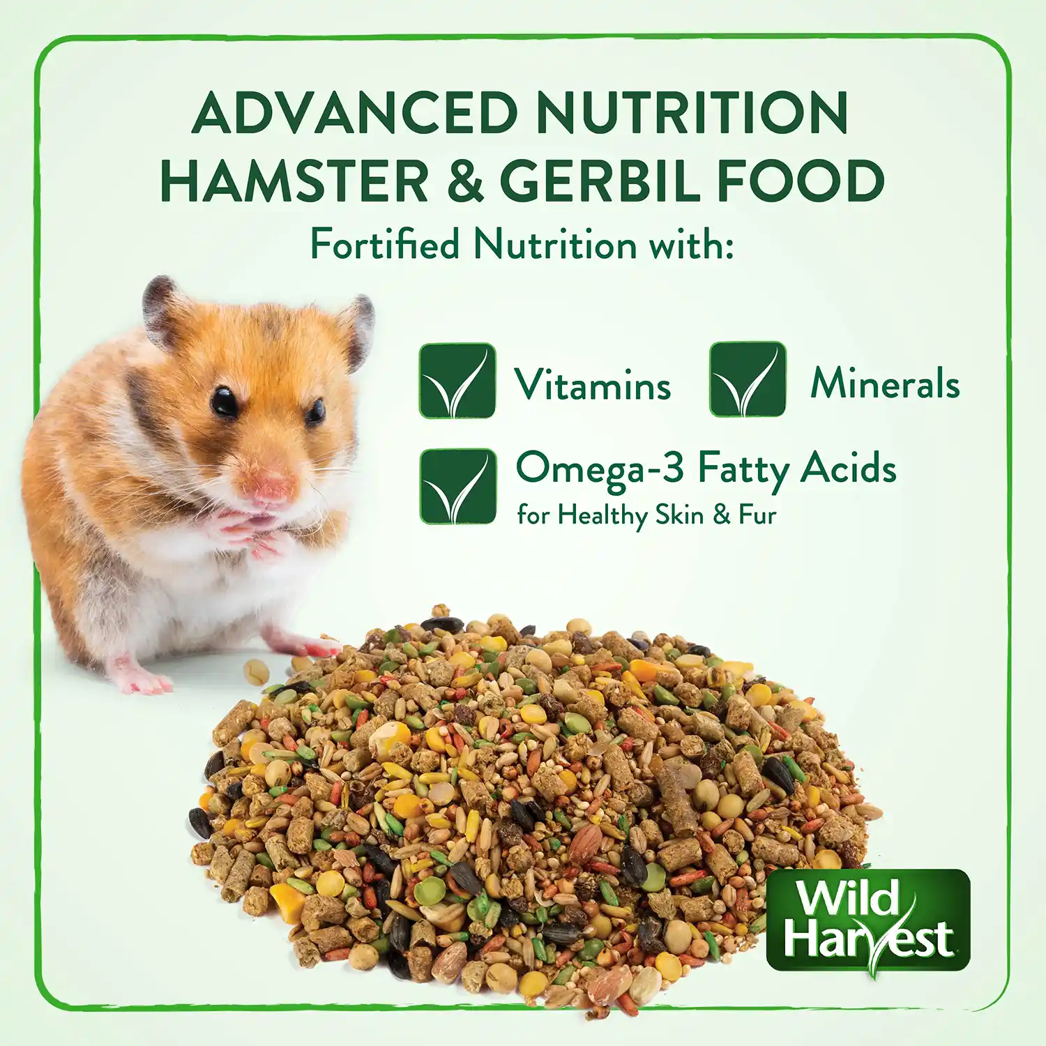 ADVANCED NUTRITION HAMSTER & GERBIL FOOD Fortified Nutrition with: Vitamins Minerals Omega-3 Fatty Acids for Healthy Skin & Fur