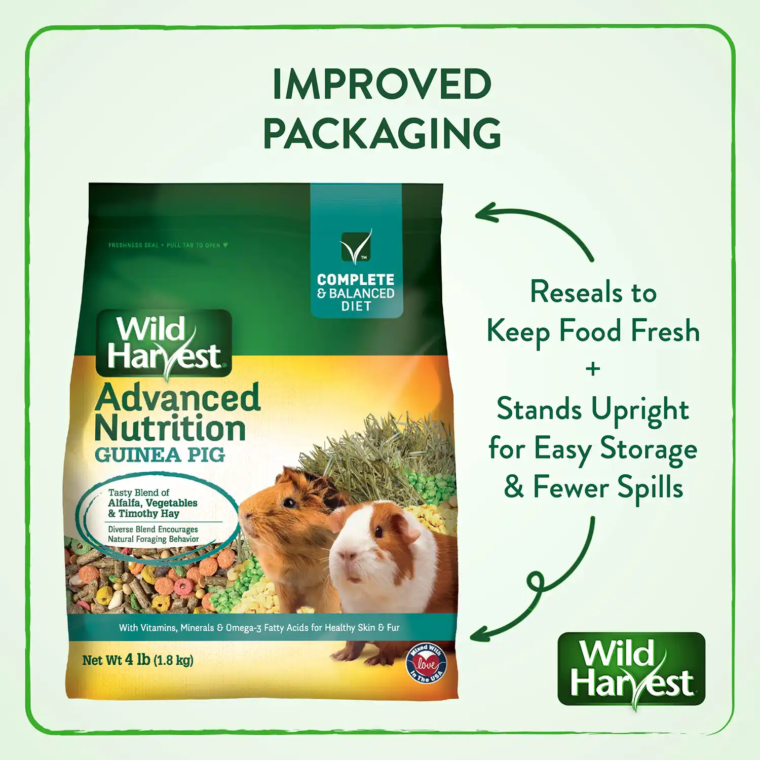 Reseals to Keep Food Fresh + Stands Upright for Easy Storage & Fewer Spills