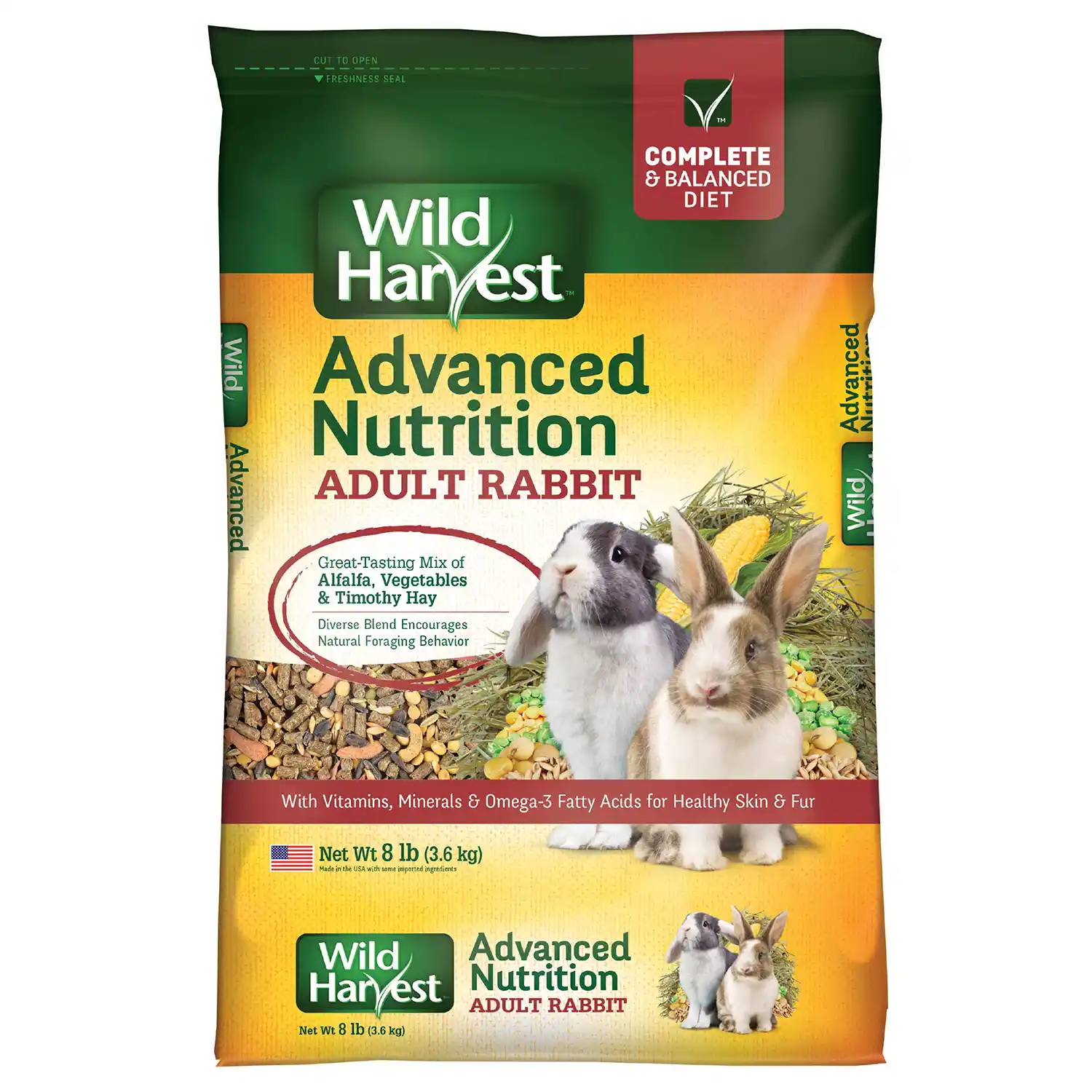 Wild Harvest Advanced Nutrition Adult Rabbit Food, 8 Pounds Front Render