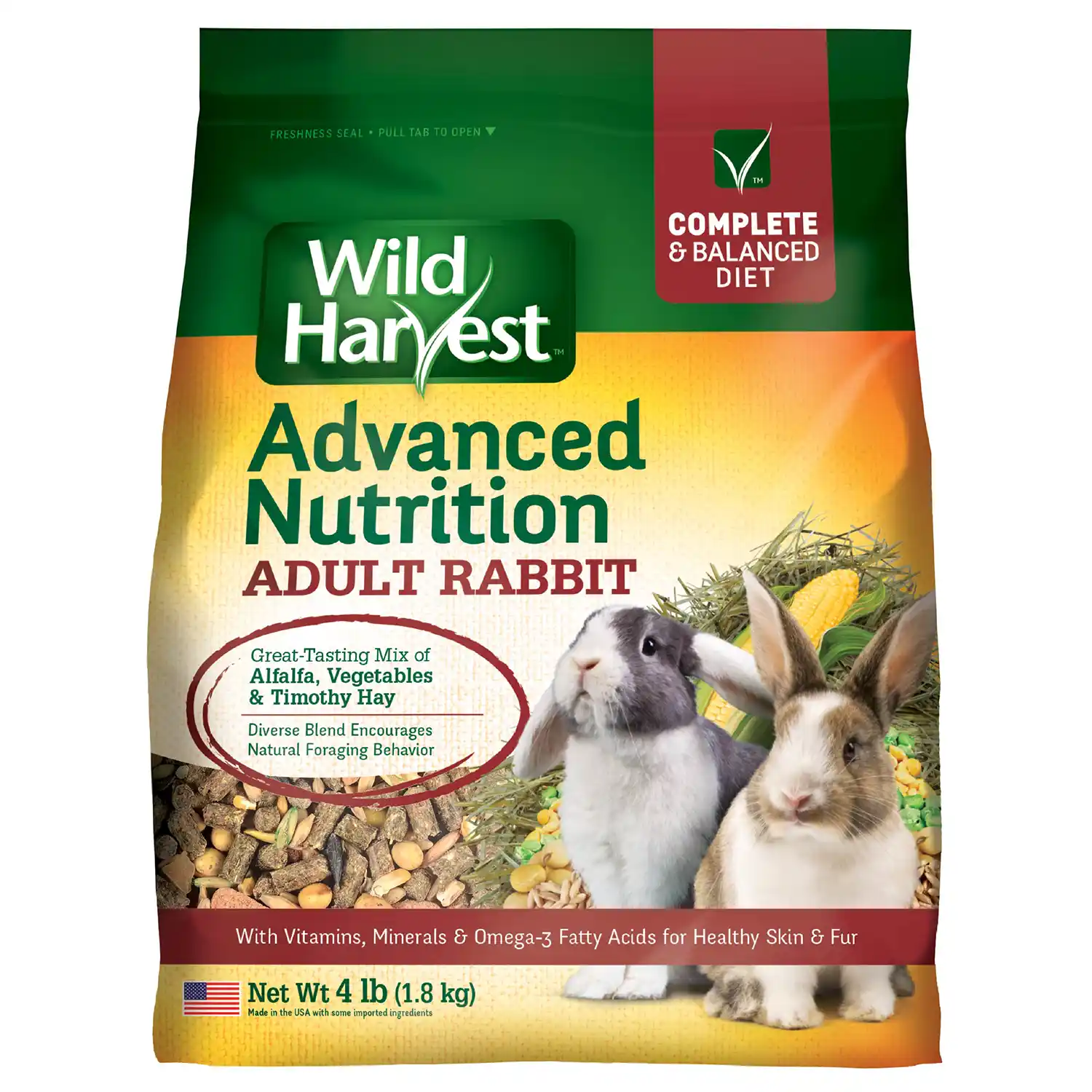 Wild Harvest Advanced Nutrition Adult Rabbit Food, 4 Pounds Front Render
