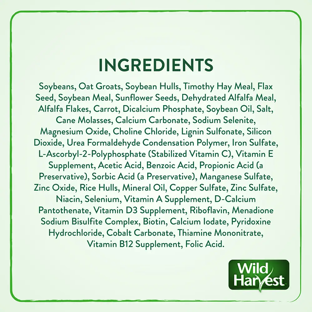 wild harvest ingredients label