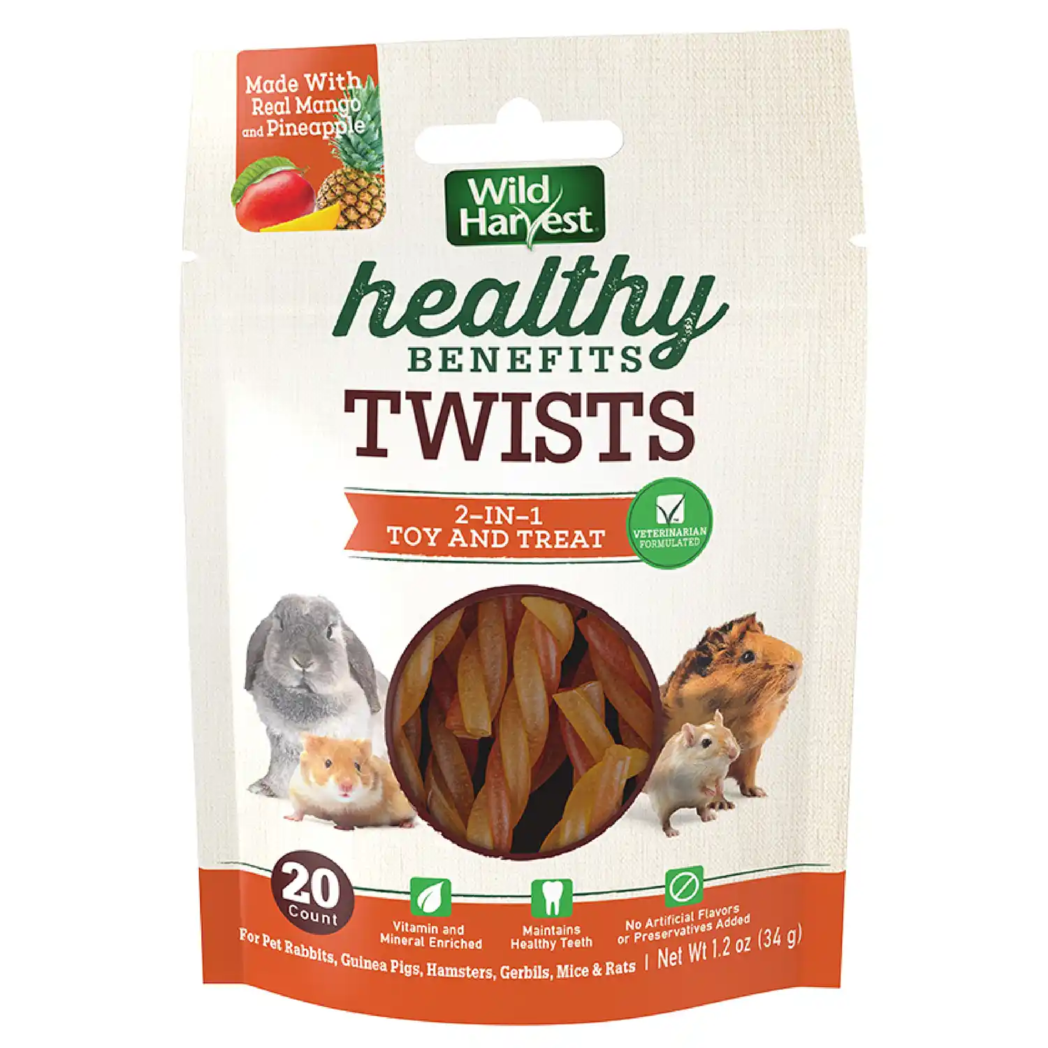 Front Packaging Rendering of Wild Harvest Twists with Mango and Pineapple Treats